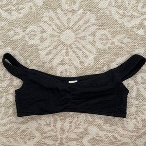 LSPACE off shoulder black bikini top size small